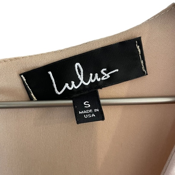 Lulus Get a Glimpse Champagne Bell Sleeve Dress, Size S - Picture 9 of 12